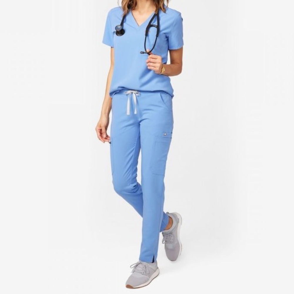 Figs *Limited Edition Style* Yola Skinny Scrub Pants in Ceil Blue XXS